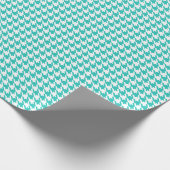 Classic Turquoise and White Houndstooth Pattern  Cadeaupapier (Hoek)