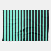 Classic Turquoise en Black Stripe Pattern Theedoek (Horizontaal)