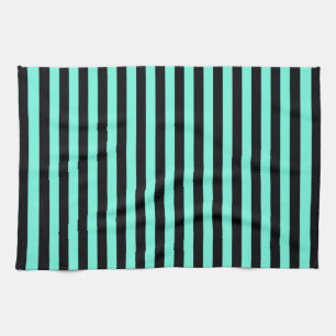 Classic Turquoise en Black Stripe Pattern Theedoek