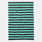 Classic Turquoise en Black Stripe Pattern Theedoek (Verticaal)
