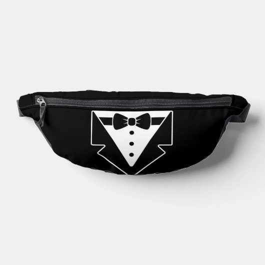 Classic Tuxedo Style Fanny Pack – Zwart-wit Heuptasje (Liggend)