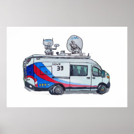 Classic TV News Van Poster