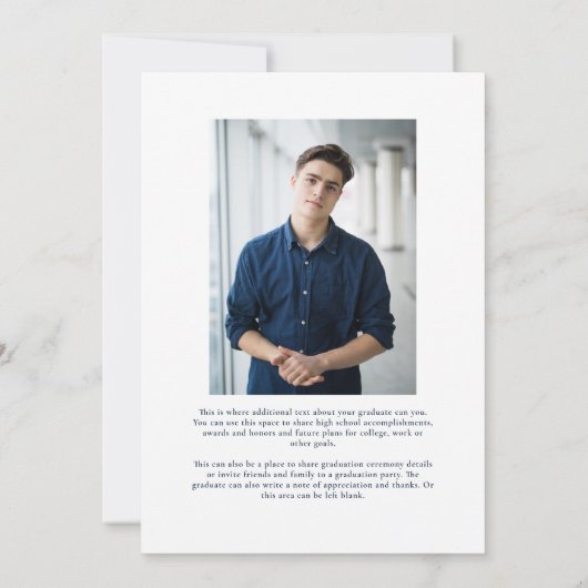Classic twee foto marine afstuderen aankondiging (Achterkant)