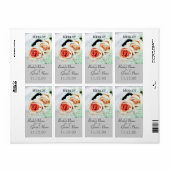 Classic twee rozen bruiloft wijnfles label (Full Sheet)