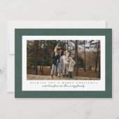 Classic tweed lijst donkergroene foto Kerstmis Feestdagenkaart (Voorkant)