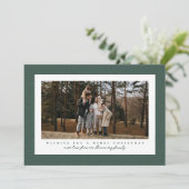 Classic tweed lijst donkergroene foto Kerstmis Feestdagenkaart (Staand voorkant)