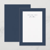 Classic tweed lijst eenvoudig marineblauw geperson bedankkaart (Voorkant / Achterkant)