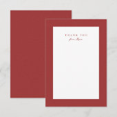 Classic tweed lijst eenvoudig rood gepersonaliseer bedankkaart (Voorkant / Achterkant)