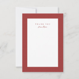 Classic tweed lijst eenvoudig rood gepersonaliseer bedankkaart