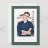 Classic tweed lijst eenvoudige groene foto afstude aankondiging (Voorkant)