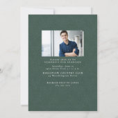 Classic tweed lijst eenvoudige groene foto afstude aankondiging (Achterkant)
