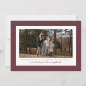 Classic tweed lijst eenvoudige kastanjebruin Kerst Feestdagenkaart (Voorkant)