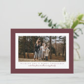 Classic tweed lijst eenvoudige kastanjebruin Kerst Feestdagenkaart (Staand voorkant)