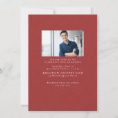 Classic tweed lijst eenvoudige rode foto afstudere aankondiging (Achterkant)