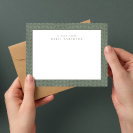 Classic tweed lijst eenvoudige wijze groen persoon notitiekaartje