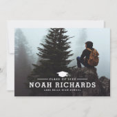 Classic Typografie Hunter Groene Foto Afstuderen Kaart (Voorkant)