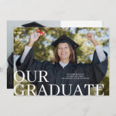 Classic Typography 2 foto Afstuderen Aankondiging (Voorkant / Achterkant)