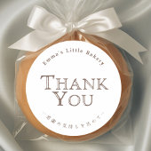 Classic Typography Bakery Thank You Ronde Sticker