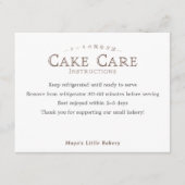 Classic Typography Cake Care Instructions Bedankkaart (Voorkant)