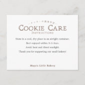 Classic Typography Cookie Care Instructions Bedankkaart (Voorkant)