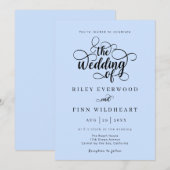 Classic Typography Script Wedding Invitation Kaart (Voorkant / Achterkant)
