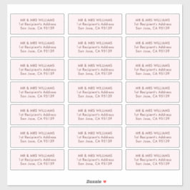 Classic Typography Wedding Guest Adresetiketten Sticker