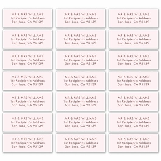 Classic Typography Wedding Guest Adresetiketten Sticker (Voorkant)