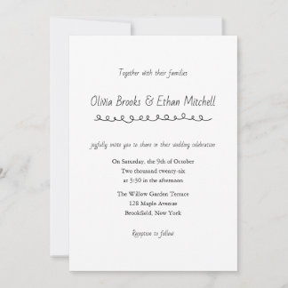 Classic Typography Wedding Invitation Kaart