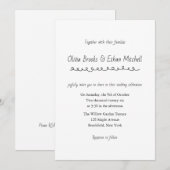 Classic Typography Wedding Invitation Kaart (Voorkant / Achterkant)