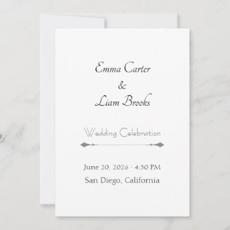 Classic Typography Wedding Invitation Kaart