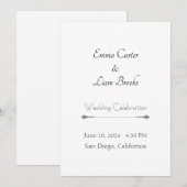 Classic Typography Wedding Invitation Kaart (Voorkant / Achterkant)