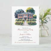 Classic Unieke Waterverf Huis Housewarming Party Kaart (Staand voorkant)