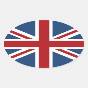 Classic Union Jack UK Flag Ovale Sticker