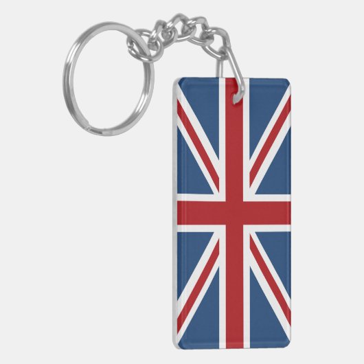 Classic Union Jack UK Flag Sleutelhanger (Voorkant Links)