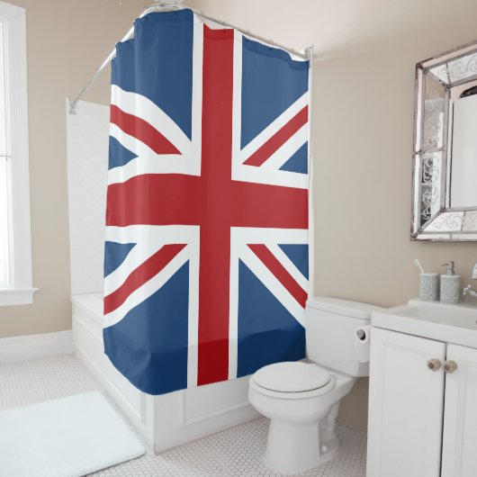 Classic Union Jack UK Vlag rood wit blauw Douchegordijn (In situ)