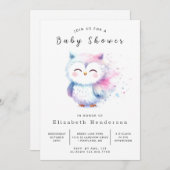 Classic Unique Owl Baby shower Kaart (Voorkant / Achterkant)