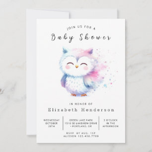 Classic Unique Owl Baby shower Kaart