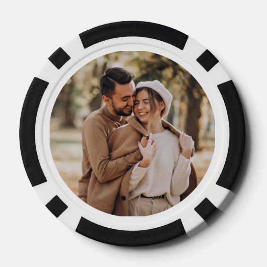 Classic Unique Wedding Save The Date Photo Poker Chips (Achterkant)