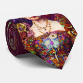 Classic Unisex Queen Elizabeth II Blue en Red Stropdas (Opgerold)