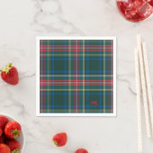 Classic Vakantie Tartan Plaid Initialen Feestelijk Servet (Insitu)