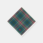 Classic Vakantie Tartan Plaid Initialen Feestelijk Servet (Hoek)