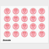 Classic Valentijn Argyle Hart Rood en Roze Ronde Sticker (Vel)