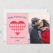 Classic Valentijn Rood en Roze Argyle (Roze) Feestdagenkaart (Voorkant)