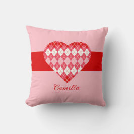 Classic Valentijn Rood en Roze Groot Hart (Roze) Kussen