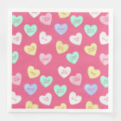 Classic Valentijns Snoep Hearts op Roze Servet (Voorkant)