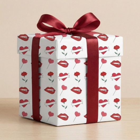 Classic Valentijnsdag Wrapping Paper Cadeaupapier