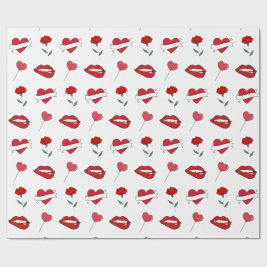 Classic Valentijnsdag Wrapping Paper Cadeaupapier (Vlak)