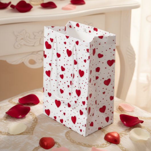 Classic Valentine Hearts Gift Bag Medium Cadeauzakje