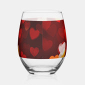 Classic Valentine Romantic Love Heart Pattern Wijnglas Zonder Voet (Rechts)