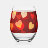 Classic Valentine Romantic Love Heart Pattern Wijnglas Zonder Voet (Links)